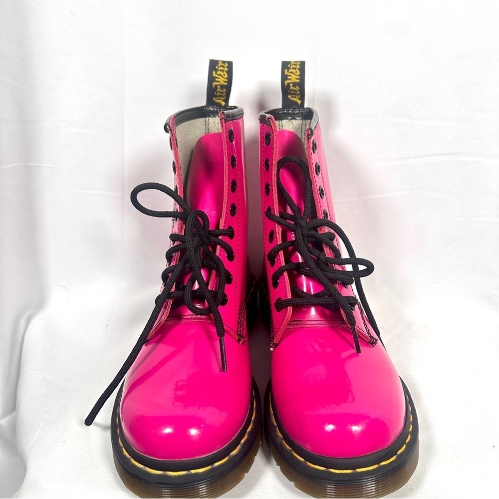 Dr. Martens 1460 Patent Lamper Combat Boots Womens 6 Pink Y2K Grunge - Picture 13 of 13